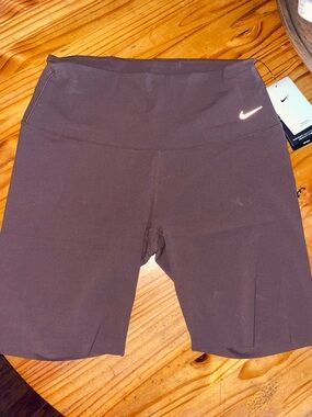 Nike Zenvy Womens Gentle-Support High-Waisted 8" Biker Short Espresso Sz L NWT